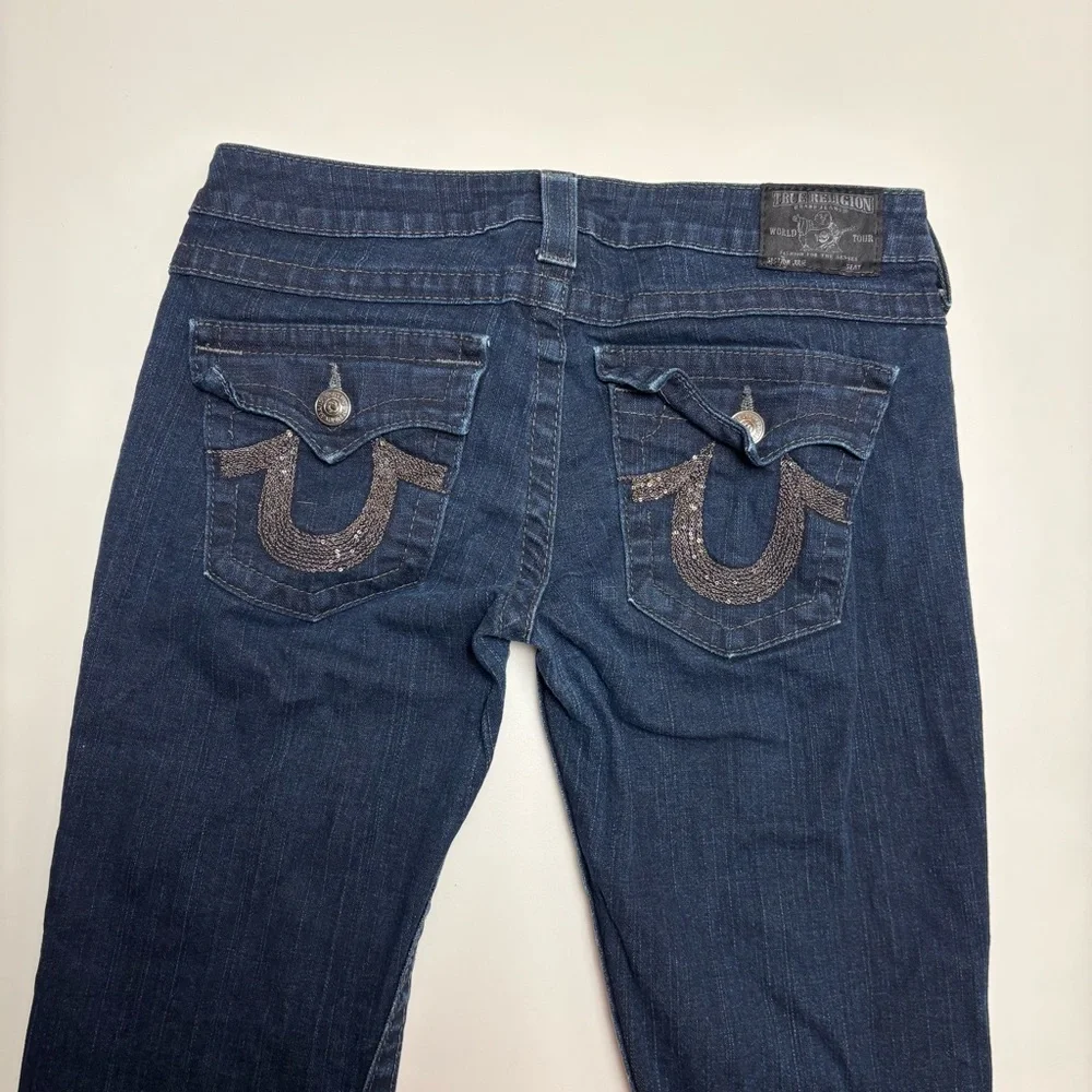 True Religion Straight Leg Jeans, Dark Wash, Size 30, Made in USA - Picture 2 of 13